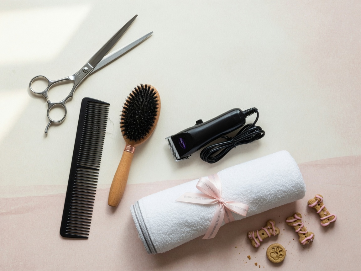 Grooming tools laid out